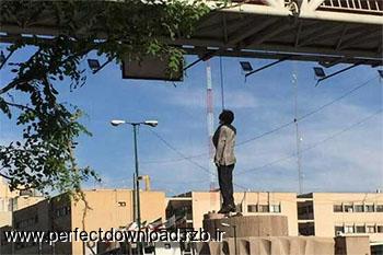 عکس دار زدن مردی در خیابان میرداماد + فیلم خودکشی